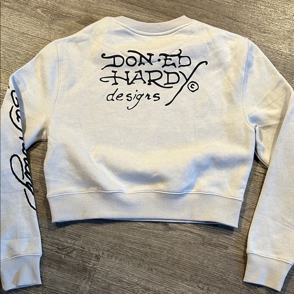 Ed Hardy Light Gray Tattoo Graphic Sweatshirt - Picture 8 of 9